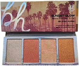 Paleta cieni - BH Cosmetics Los Angeles Sunset Glow Highlight Palette Island Fling  — Zdjęcie N1