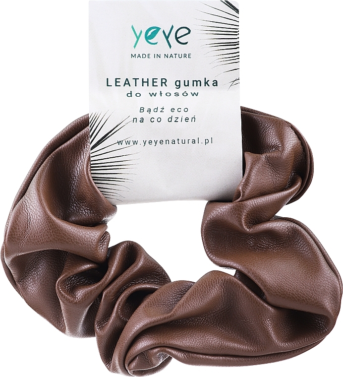 Gumka skórzana, ciemny brąz - Yeye Leather — Zdjęcie N1