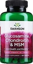 Suplement diety MSM, Glukozamina i chondroityna, 120 szt. - Swanson Glucosamine Chondroitin & MSM — Zdjęcie N1