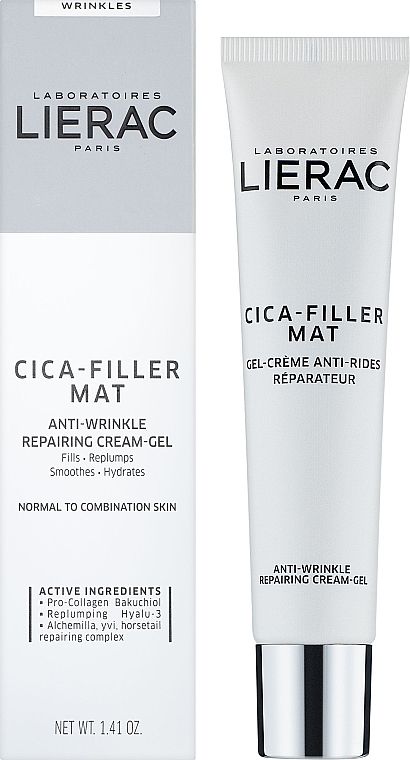 PREZENT! Przeciwzmarszczkowy żel-krem regeneracyjny do skóry normalnej i mieszanej - Lierac Cica-Filler Mat Anti-Wrinkle Repairing Cream-Gel — Zdjęcie N1