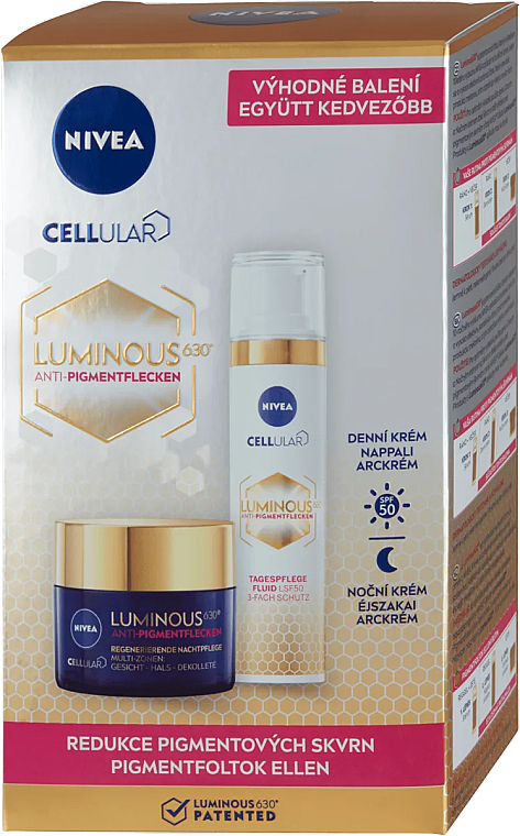 Zestaw - Nivea Cellular Luminous 630 (cr/50ml + fluid/40ml) — Zdjęcie N1