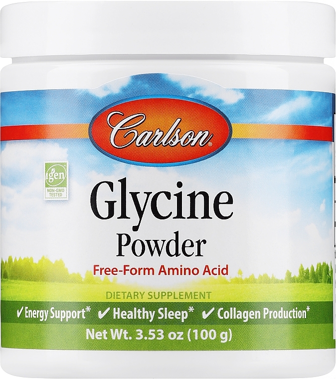 Proszek aminokwasowy, glicyna - Carlson Labs Glycine Powder Free-Form Amino Acid — Zdjęcie N1