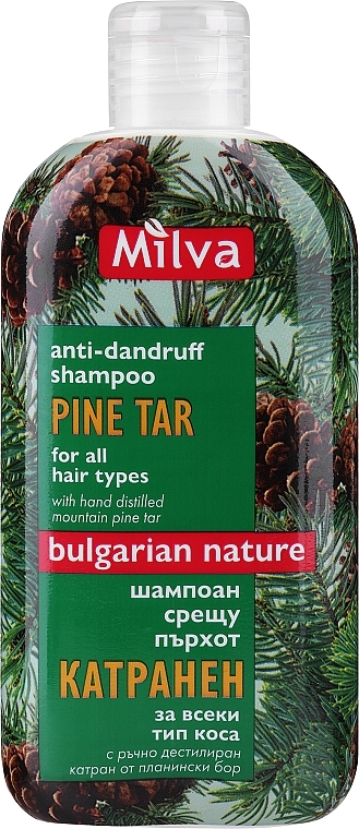Szampon przeciwłupieżowy z dziegciem do wszystkich rodzajów włosów - Milva Pine Tar Shampoo — Zdjęcie N1