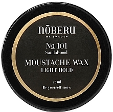 Wosk do wąsów, lekkie utrwalenie - Noberu Of Sweden №101 Sandalwood Moustache Wax Light Hold  — Zdjęcie N1