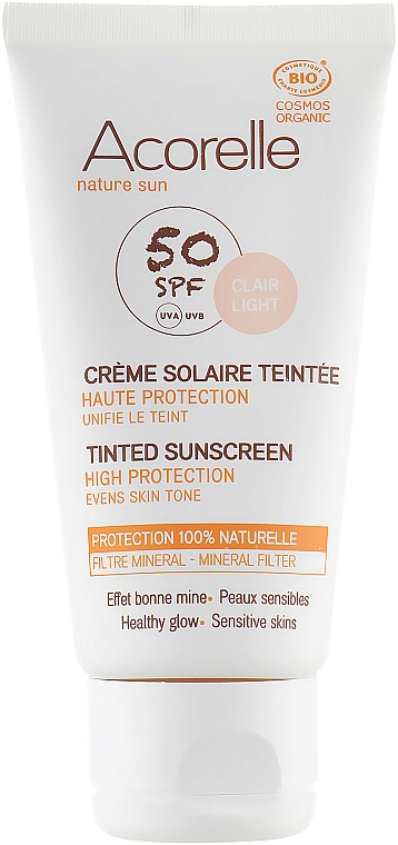 Koloryzujący krem przeciwsłoneczny do twarzy SPF 50 - Acorelle Nature Sun Cream SPF50 — Zdjęcie N3