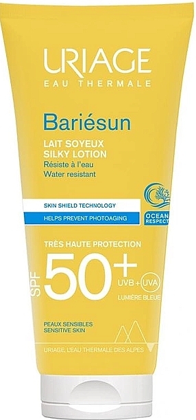 Jedwabiste mleczko do ciała z filtrem przeciwsłonecznym - Uriage Bariesun Lait Solaire Soyeux Cream SPF50+ — Zdjęcie N1