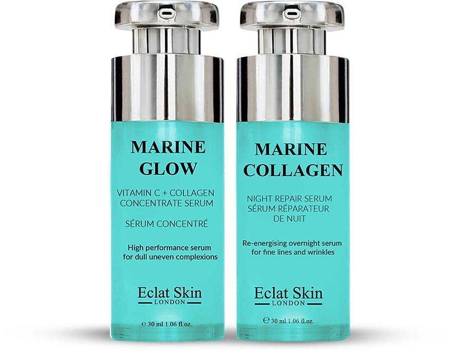 Zestaw - Eclat Skin London Marine Glow & Marine Collagen (f/ser/2x30ml) — Zdjęcie N2