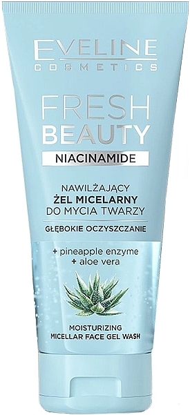 Nawilżający żel micelarny do mycia twarzy - Eveline Fresh Beauty Aloe Vera — Zdjęcie N1