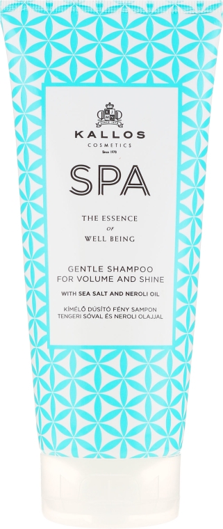 Delikatny szampon nabłyszczający dodający włosom objętości - Kallos Cosmetics Spa Gentle Shampoo For Volume And Shine — фото N1