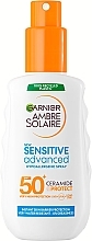 Spray do ciała z filtrem przeciwsłonecznym - Garnier Ambre Solaire Sensitive Advanced Spray SPF50+ Ceramide Protect — Zdjęcie N1