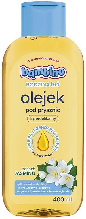 Hiperdelikatny olejek pod prysznic Jaśmin - Bambino RODZINA — фото N1