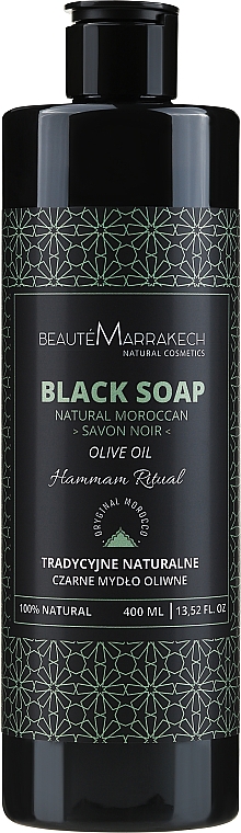 Czarne mydło pod prysznic Naturalna oliwa - Beauté Marrakech Shower Black Soap Olive Oil