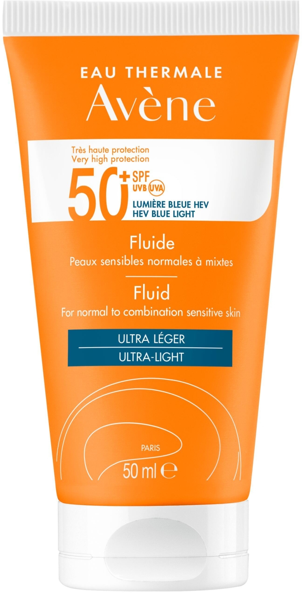 Lekki krem-fluid przeciwsłoneczny do twarzy - Avene Soins Solaires Fluide SPF50+ — Zdjęcie 50 ml