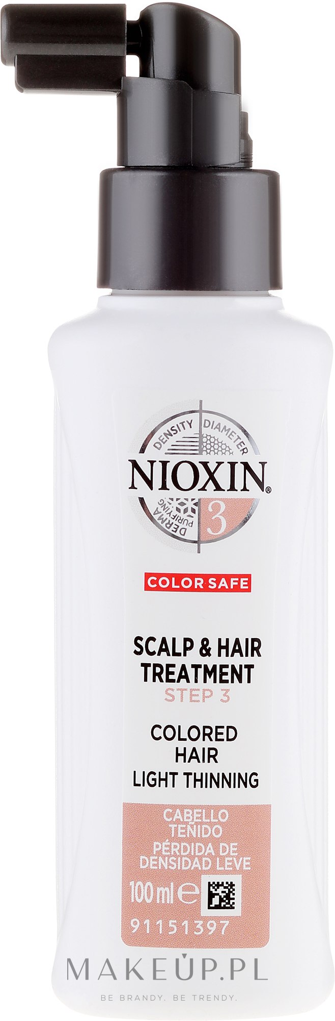 Odżywcza maska do skóry głowy i lekko przerzedzających się włosów farbowanych - Nioxin System 3 Color Safe Scalp & Hair Treatment Step 3 — Zdjęcie 100 ml