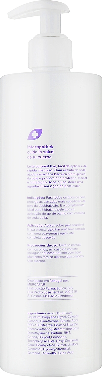Nawilżające mleczko do ciała z ekstraktem z jedwabiu - Interapothek Leche Hidratante Corporal Con Crisalida De Seda — Zdjęcie N4
