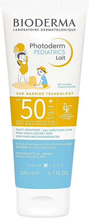 Mleczko do twarzy i ciała z filtrem przeciwsłonecznym dla dzieci - Bioderma Photoderm Pediatrics Lait SPF50+ — Zdjęcie N2