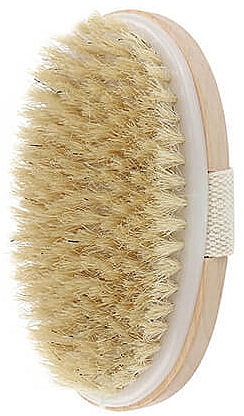 Drewniana szczotka z naturalnym włosiem do mycia i masażu ciała - Yeye — Zdjęcie N1