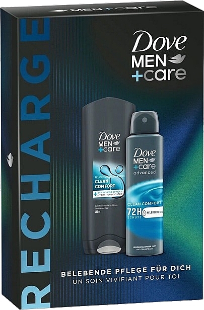 Zestaw - Dove Men+Care Clean Comfort (deo/spr/150ml + sh/gel/250ml) — Zdjęcie N2