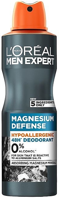Dezodorant w sprayu - L'oreal Paris Men Expert Magnesium Defence 48H Deodorant 