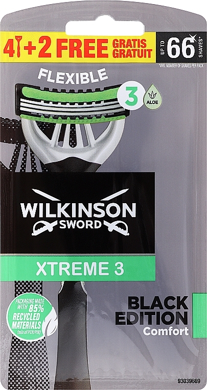 Maszynka do golenia - Wilkinson Sword Xtreme3 Black Edition 6x — Zdjęcie N1
