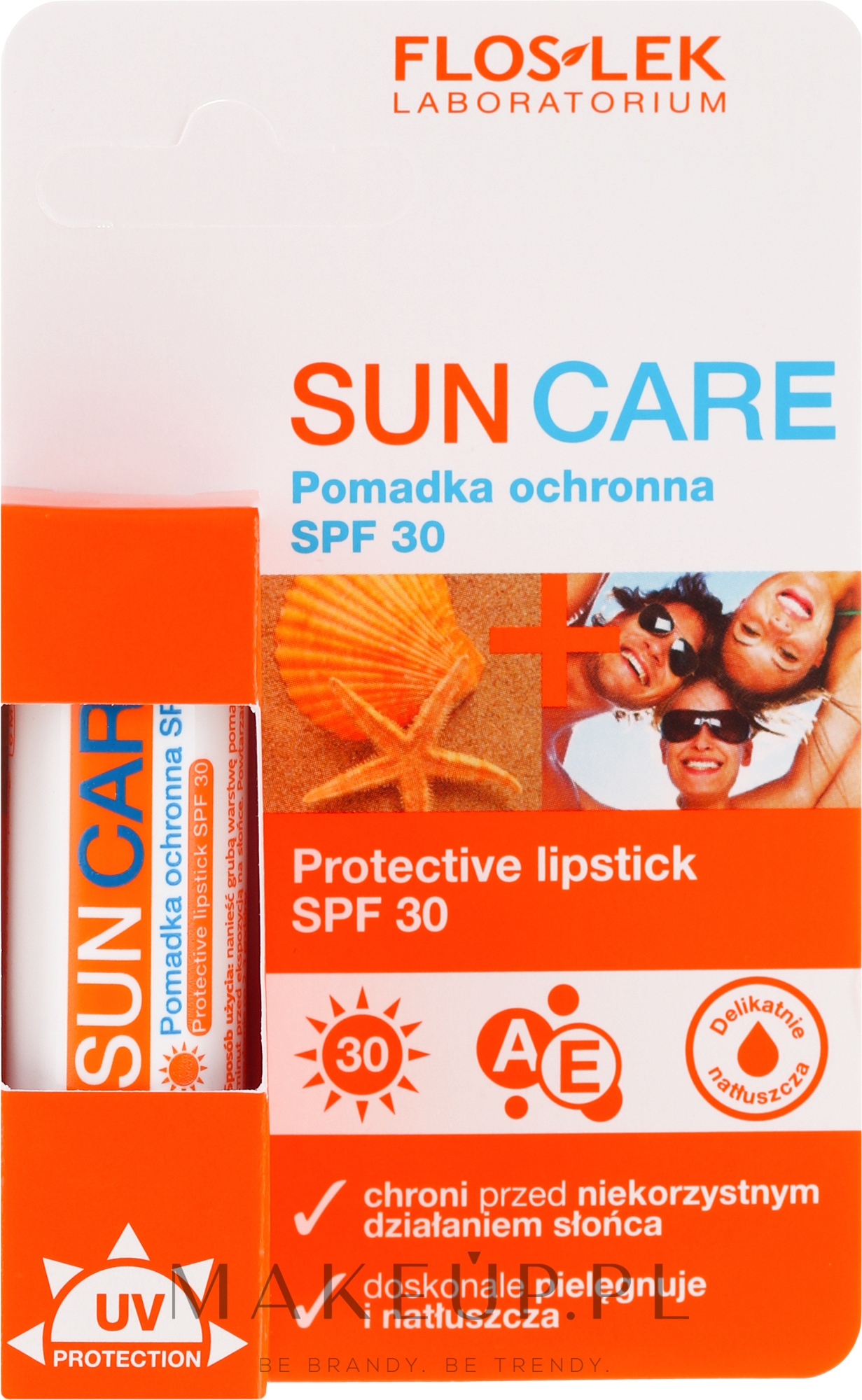 Pomadka ochronna do ust z filtrami UV SPF 30 - Floslek Sun Care — Zdjęcie 10 g