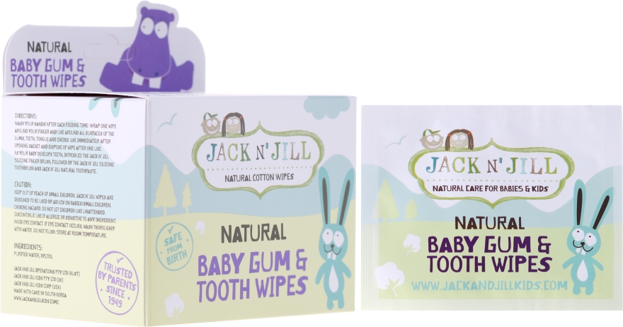 Chusteczki do czyszczenia dziąseł i zębów dla niemowląt - Jack N’ Jill — Zdjęcie N1