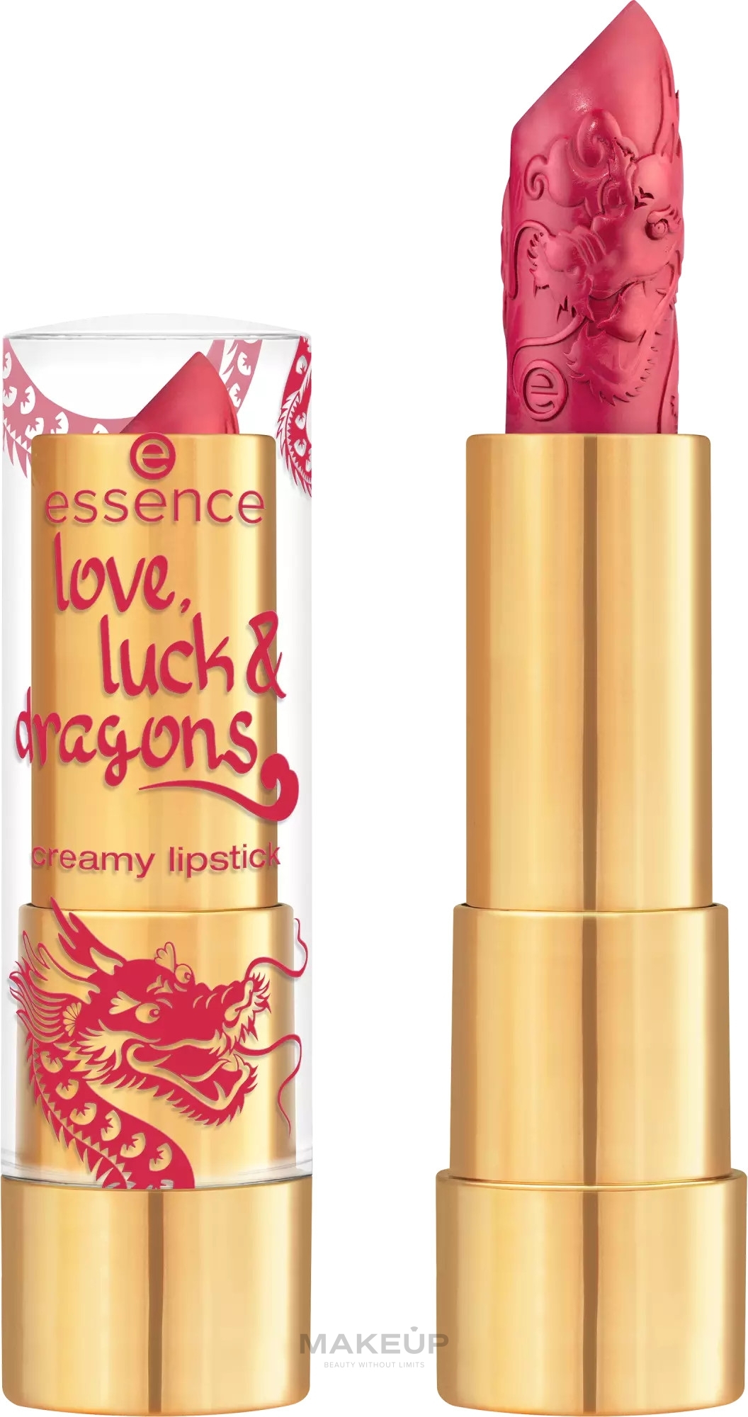 Szminka - Essence Love, Luck & Dragons Creamy Lipstick — Zdjęcie 01 - Energy Level: Dragon-like