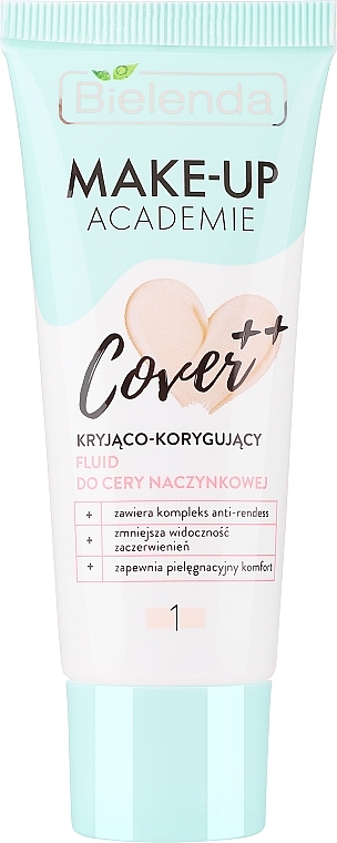 Fluid do cery naczynkowej - Bielenda Make-Up Academie Cover ++ — Zdjęcie N1