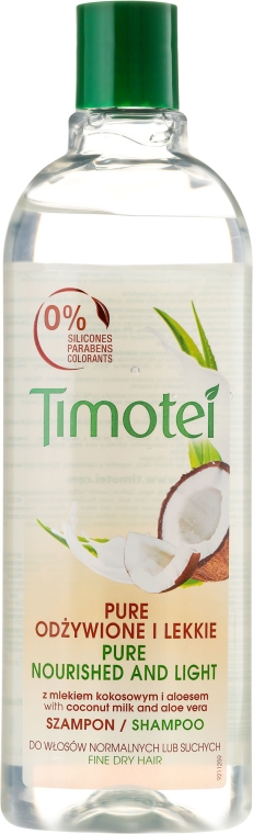 Szampon do włosów Odżywione i lekkie - Timotei Pure Nourished And Light Shampoo With Coconut And Aloe Vera — Zdjęcie N3