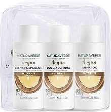 Zestaw - Naturaverde Argan Travel Care Kit (shm/100ml + sh/gel/100ml + b/cr/100ml) — Zdjęcie N1