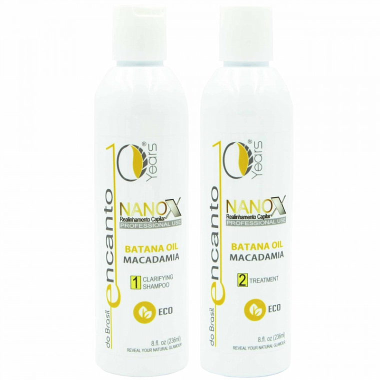 Keratynowy zestaw do prostowania włosów - Encanto Nanox Set (sh/236ml + treatm/236ml) — Zdjęcie N1