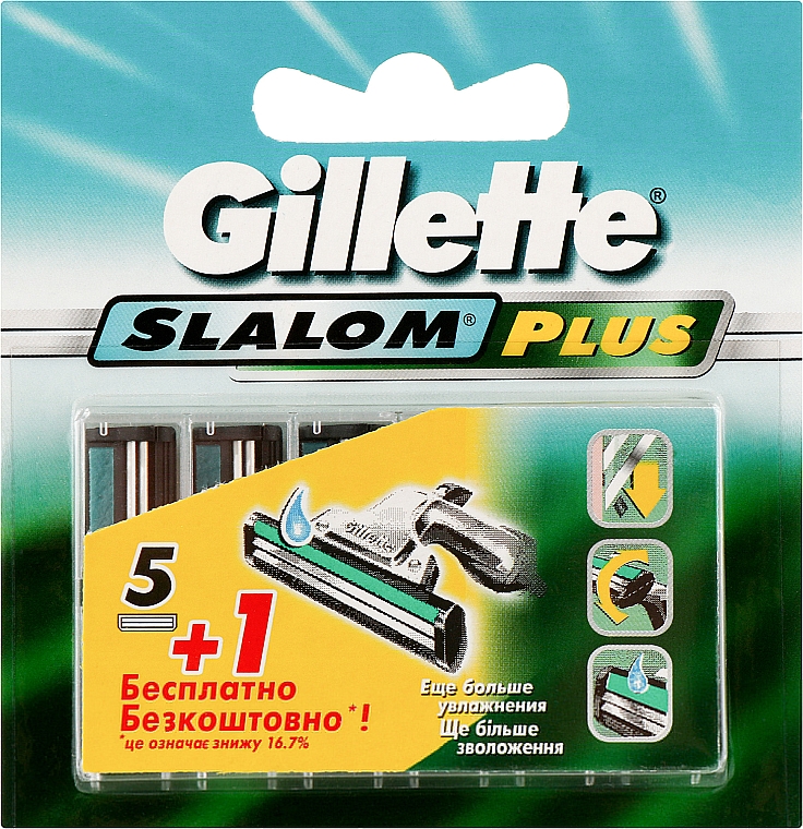 Wymienne wkłady do maszynki do golenia, 5+1 szt. - Gillette Slalom Plus — Zdjęcie N1