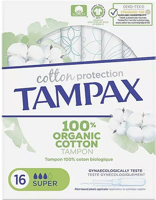 Tampony z aplikatorem, 16 szt. - Tampax Cotton Protection Super — Zdjęcie N1