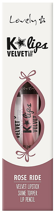 Zestaw do makijażu ust - Lovely K'Lips Velvet (lipstick + lip/pencil + lip/top) — Zdjęcie N1