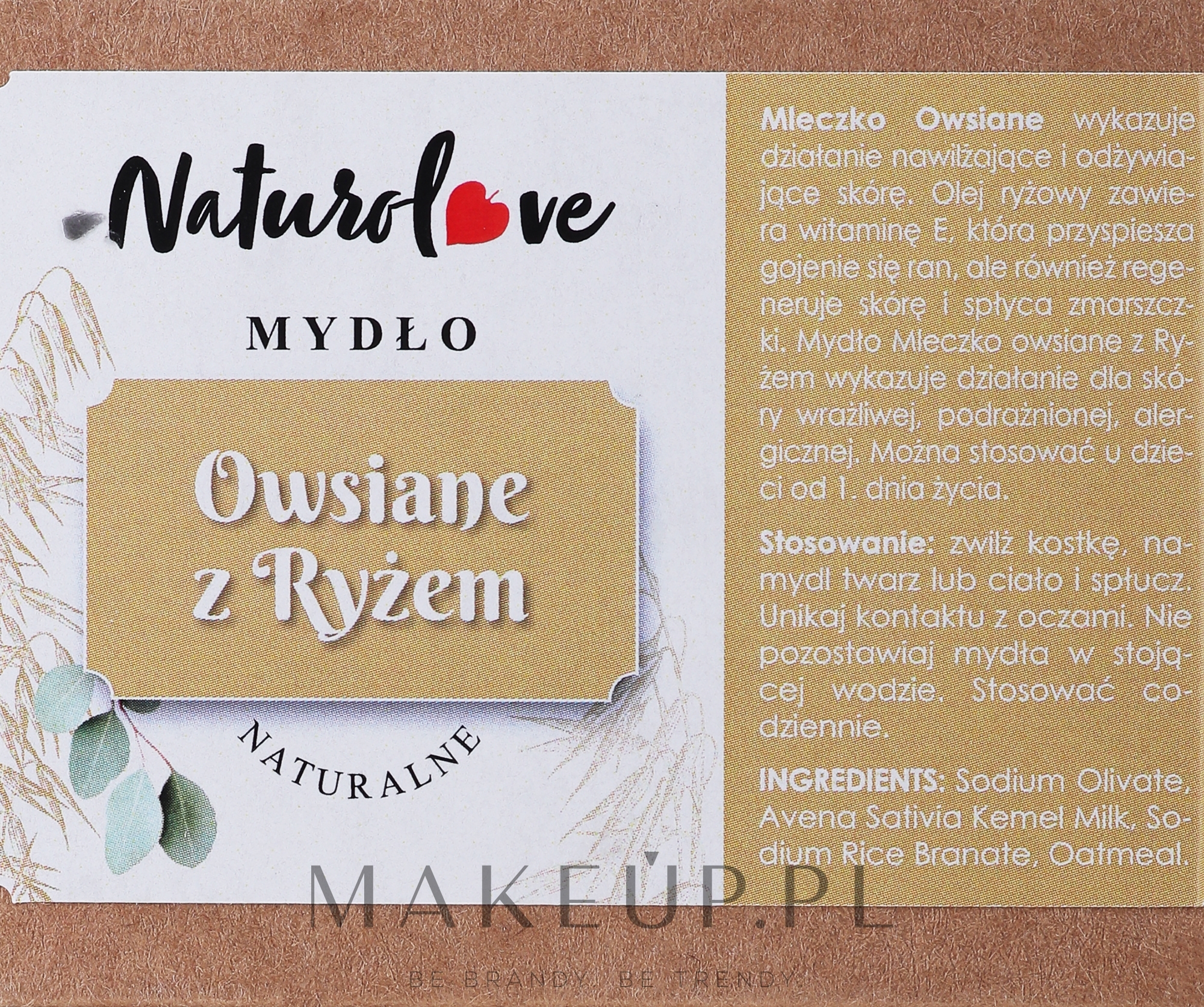 Naturalne mydło owsiane - Naturolove Natural Soap — Zdjęcie 90 g