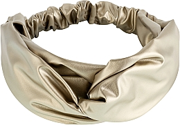 Kup Opaska z ekoskóry Faux Leather Twist, złota - MAKEUP Hair Accessories