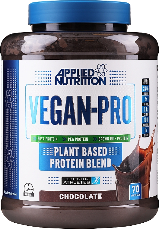 Białko o smaku czekoladowym dla sportowców - Applied Nutrition Vegan Pro Chocolate Protein Blend — Zdjęcie N1