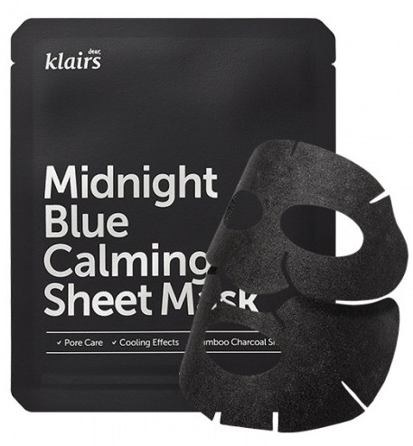 Kojąca maska na tkaninie do twarzy - Klairs Midnight Blue Calming Sheet Mask — Zdjęcie N1
