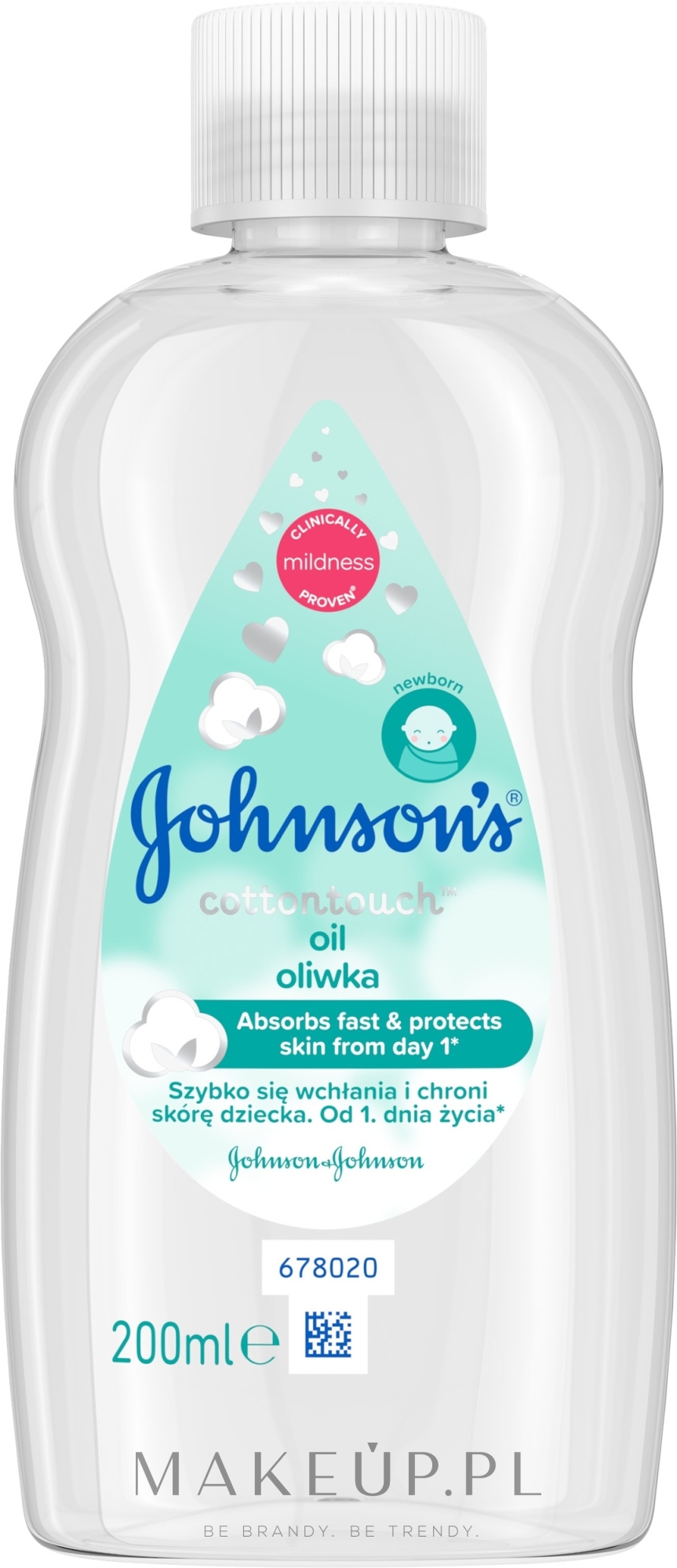 Delikatna oliwka do ciała dla dzieci od 1. dnia życia - Johnson’s® Baby Cotton Touch — Zdjęcie 200 ml
