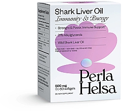 Kup Suplement diety Tran rybi z wątroby rekina, 500 mg, 60 kapsułek - Perla Helsa Shark Liver Oil Immunity & Energy Dietary Supplement