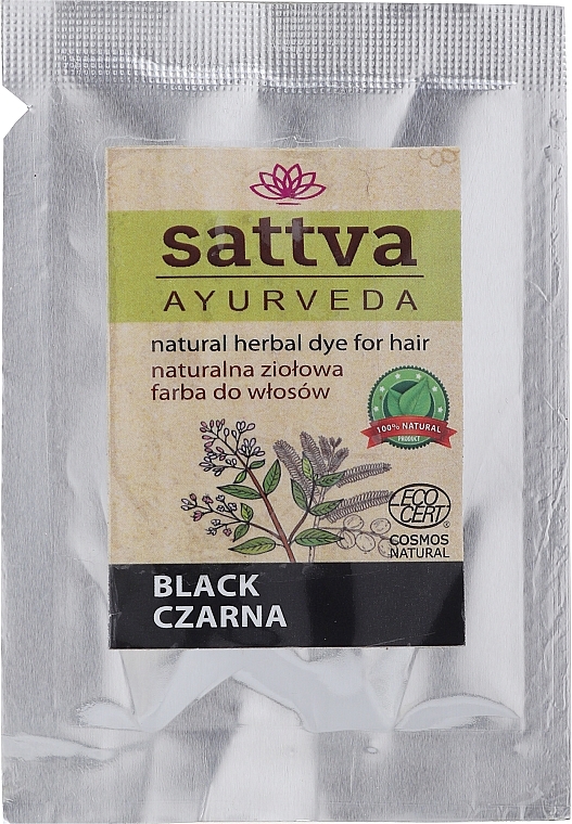 PRZECENA! Naturalna ziołowa farba do włosów - Sattva Ayurveda (mini) * — Zdjęcie N3