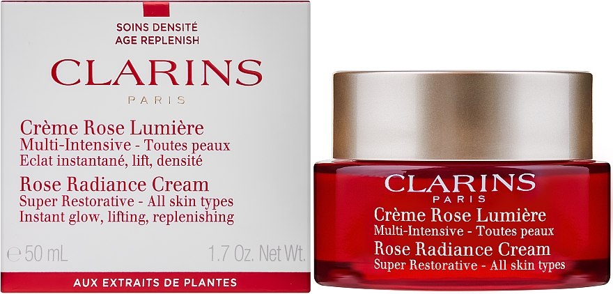 Rozświetlająco-regenerujący przeciwzmarszczkowy krem na dzień - Clarins Super Restorative Rose Radiance Cream — Zdjęcie N2