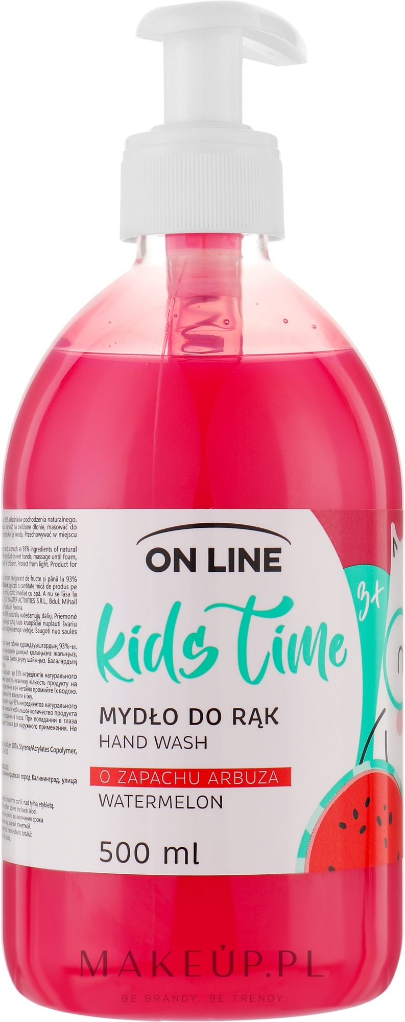 Mydło w płynie do rąk Arbuz - On Line Kids Time Hand Wash — Zdjęcie 500 ml