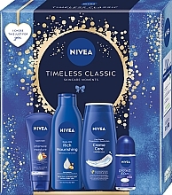 Zestaw - NIVEA Timeless Classic (sh/gel/250ml + b/milk/250ml + h/cr/100ml + deo/50ml) — Zdjęcie N1