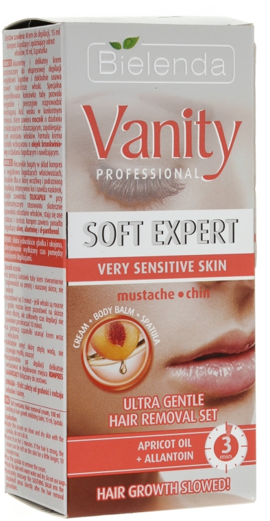Zestaw do depilacji twarzy - Bielenda Vanity Soft Expert (cr 15 ml + 2 x balm 5 g + spatula)