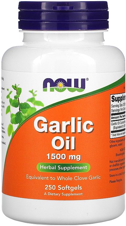 Olej z czosnku w kapsułkach 1500 mg - Now Foods Garlic Oil — Zdjęcie N2