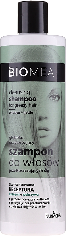 Głęboko oczyszczający szampon do włosów przetłuszczających się - Farmona Biomea Cleansing Shampoo — Zdjęcie N1