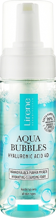 Nawilżająca pianka do mycia twarzy - Lirene Aqua Bubbles Hyaluronic Acid 4D Hydrating Washing Foam