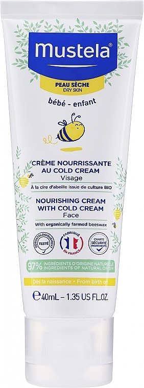 PRZECENA! Odżywczy krem do twarzy z cold cream - Mustela Bébé Nourishing Cream With Cold Cream * — Zdjęcie N2