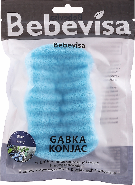 Gąbka konjac do twarzy i ciała Borówka - Bebevisa Konjac Sponge — Zdjęcie N1